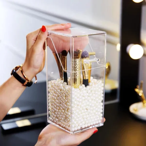 090226591031c3a3b751cea8e1cd7307 Acrylic Pearl Makeup Brush Organizer