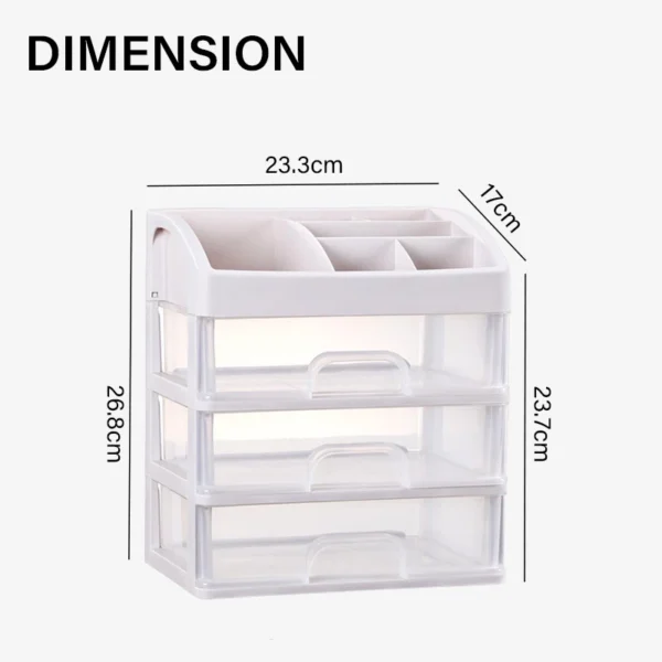 1f82181aadf9817af360af1016211de9 3 Layer Makeup Storage Drawer Box